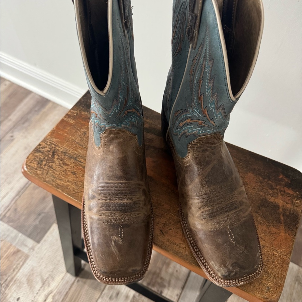 Ariat Men's Brown and Teal Western Boots - Picture 2 of 6